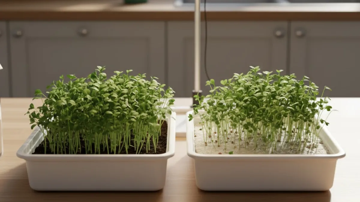 soil vs hydroponic microgreens comparison