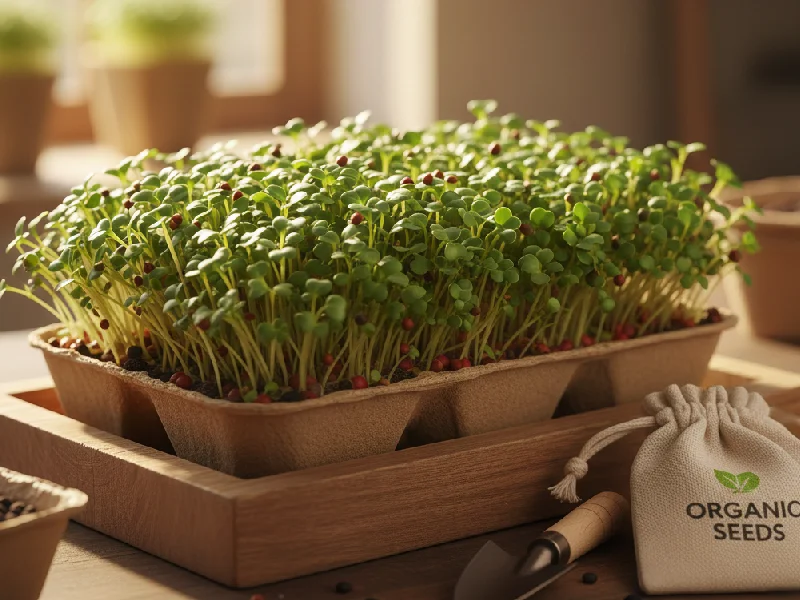 Organic microgreens growing kit with natural seeds