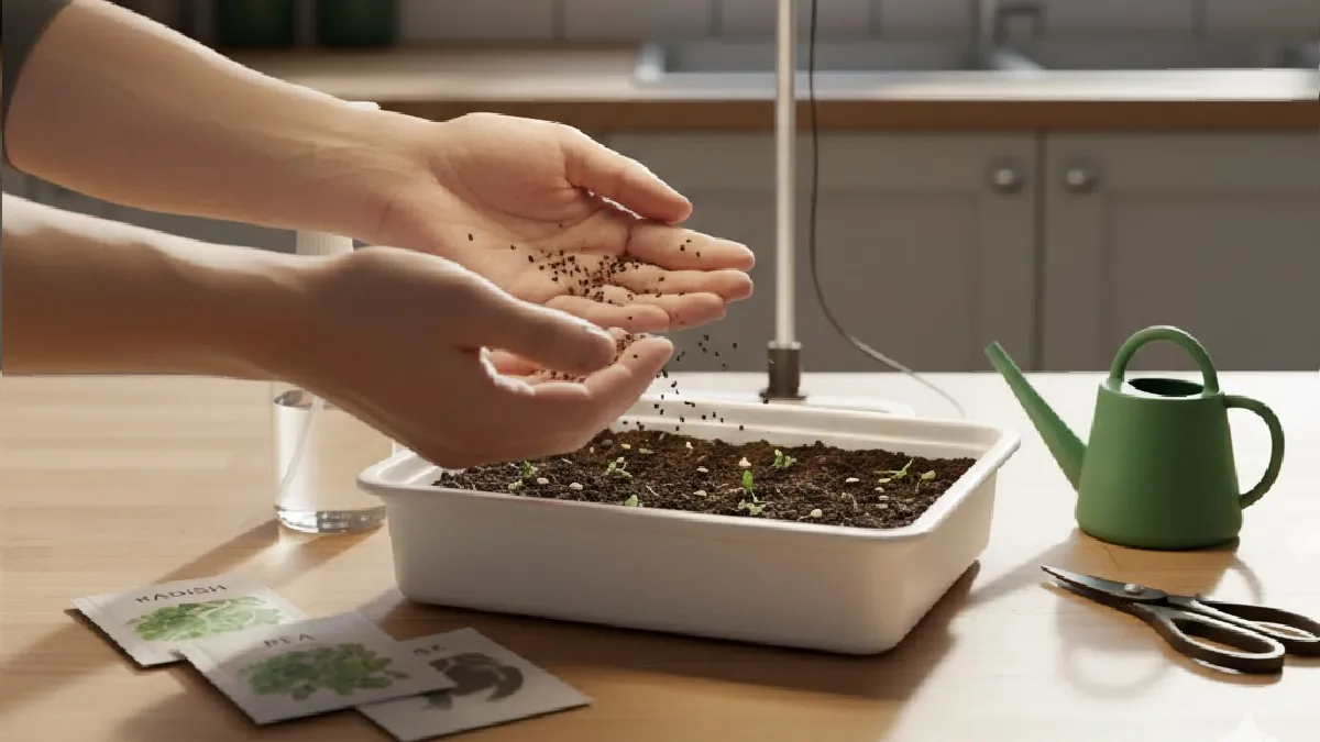 step by step microgreens planting at home