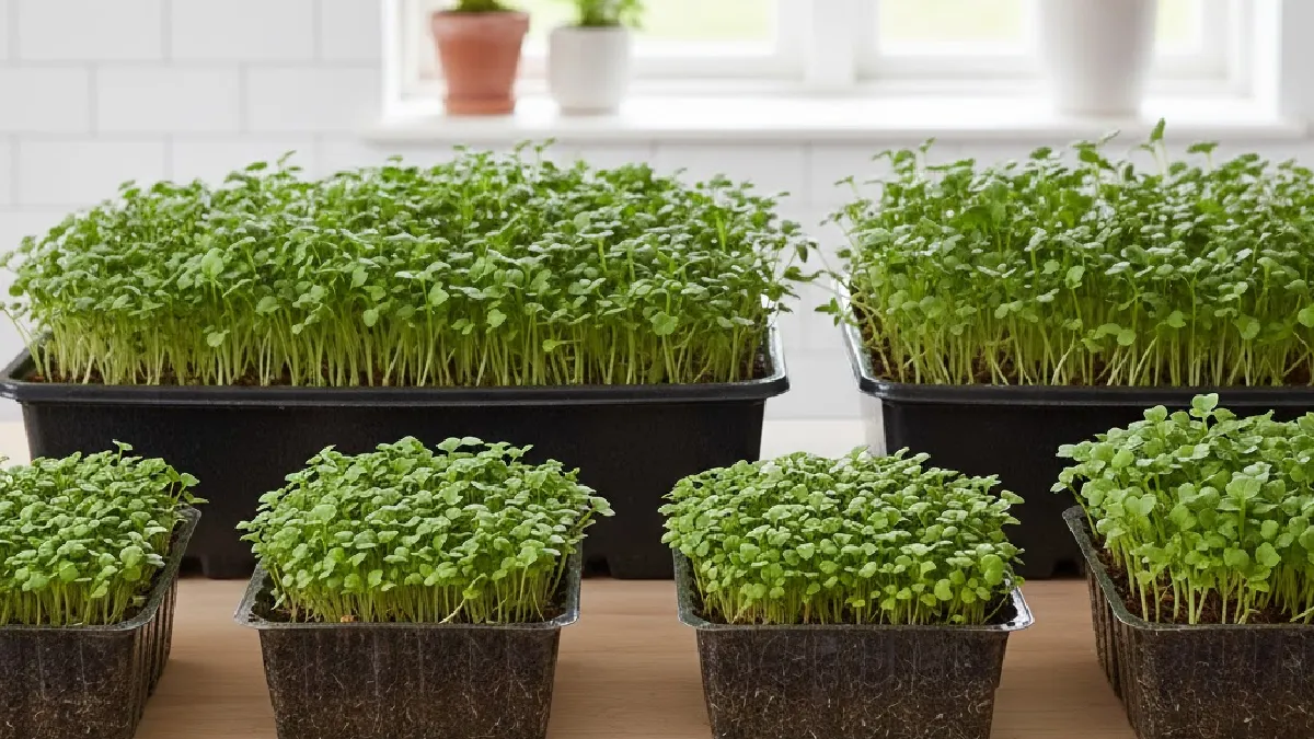 Choosing the right tray size for growing microgreens indoors