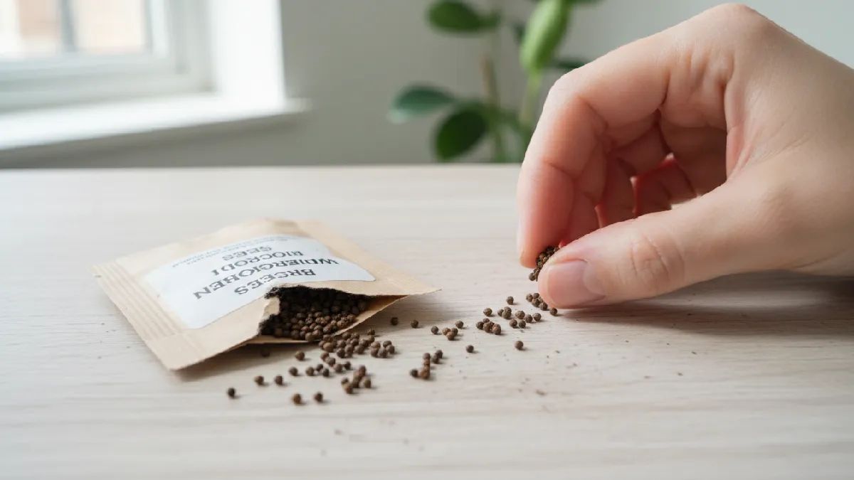 High-quality broccoli microgreen seeds ready for sowing