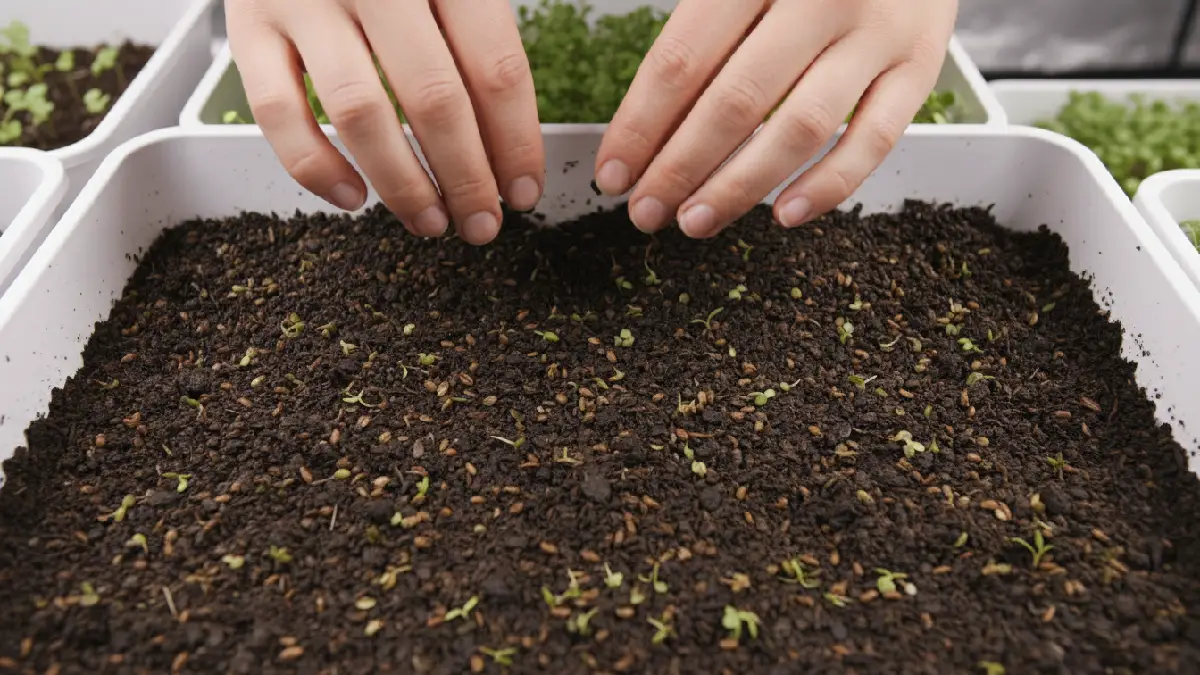 How to sow microgreen seeds evenly in trays