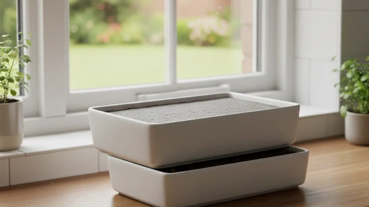 covering microgreens tray for germination indoors