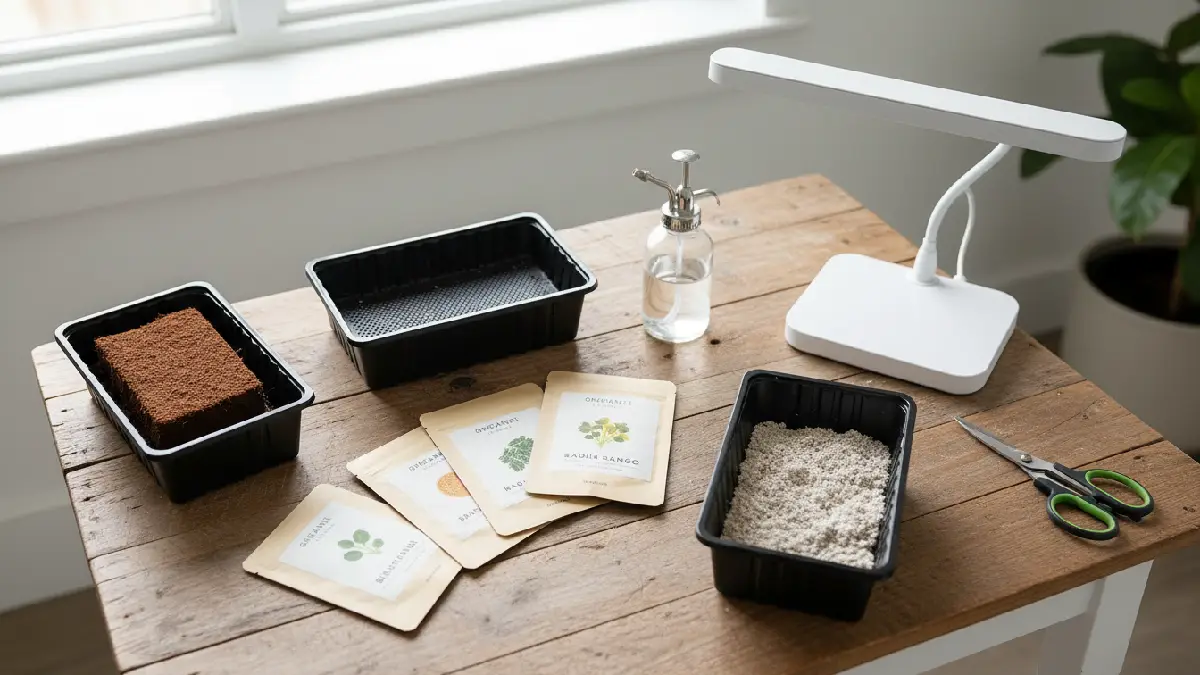 Microgreens growing supplies for beginners at home