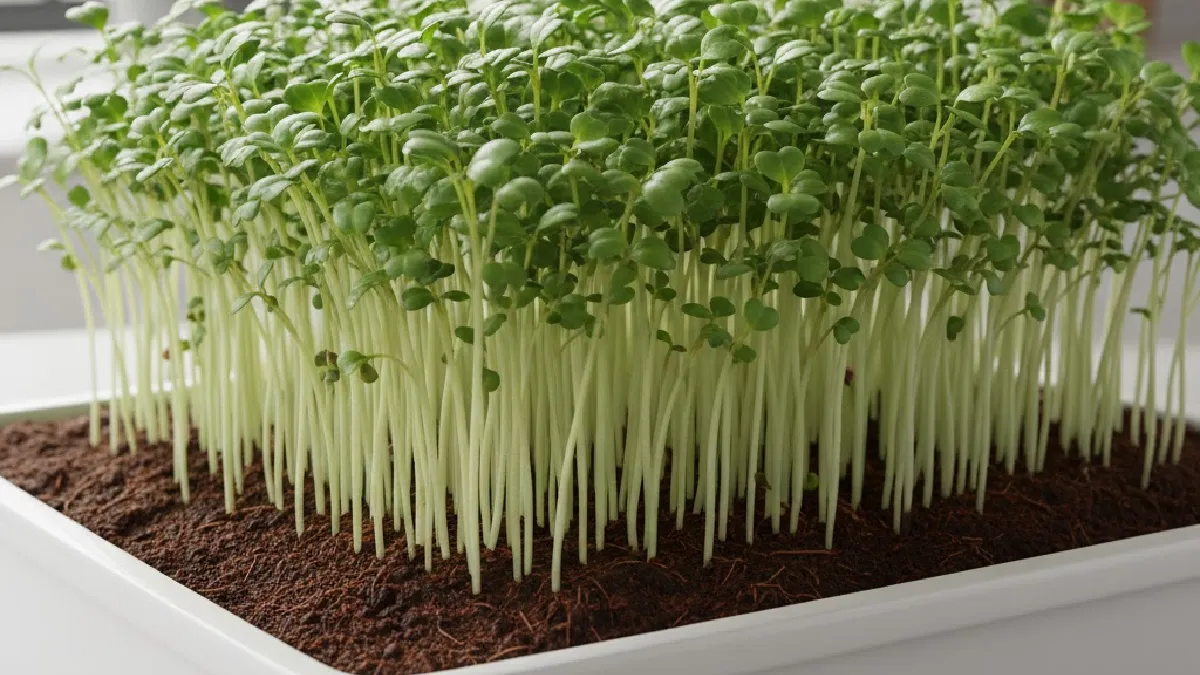 Uniform microgreen growth in a proper growing tray