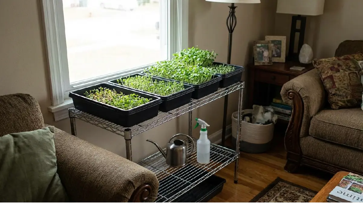 budget microgreens growing trays for beginners home microgreens setup