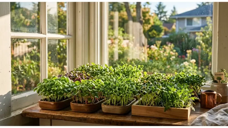 “Microgreens window sunlight”