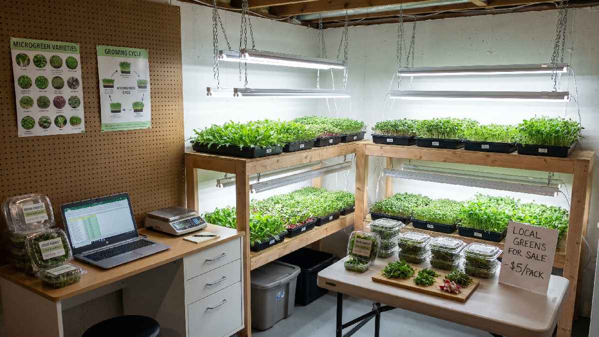 Low costs, fast growth, and steady demand make microgreens a profitable small-scale indoor business opportunity.