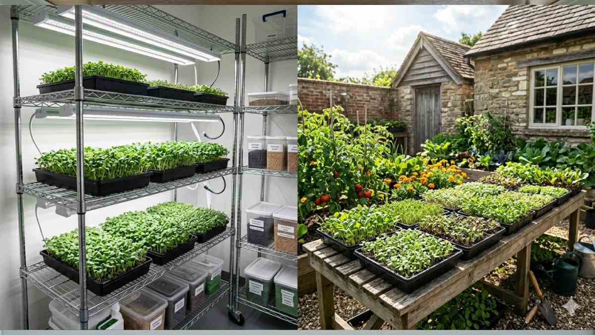 Comparison of indoor vs outdoor microgreens growing conditions