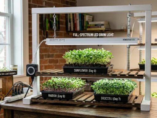 LED grow lights for microgreens give stable indoor growth, better spectrum control, faster, healthier harvest, and consistent compact green plants.