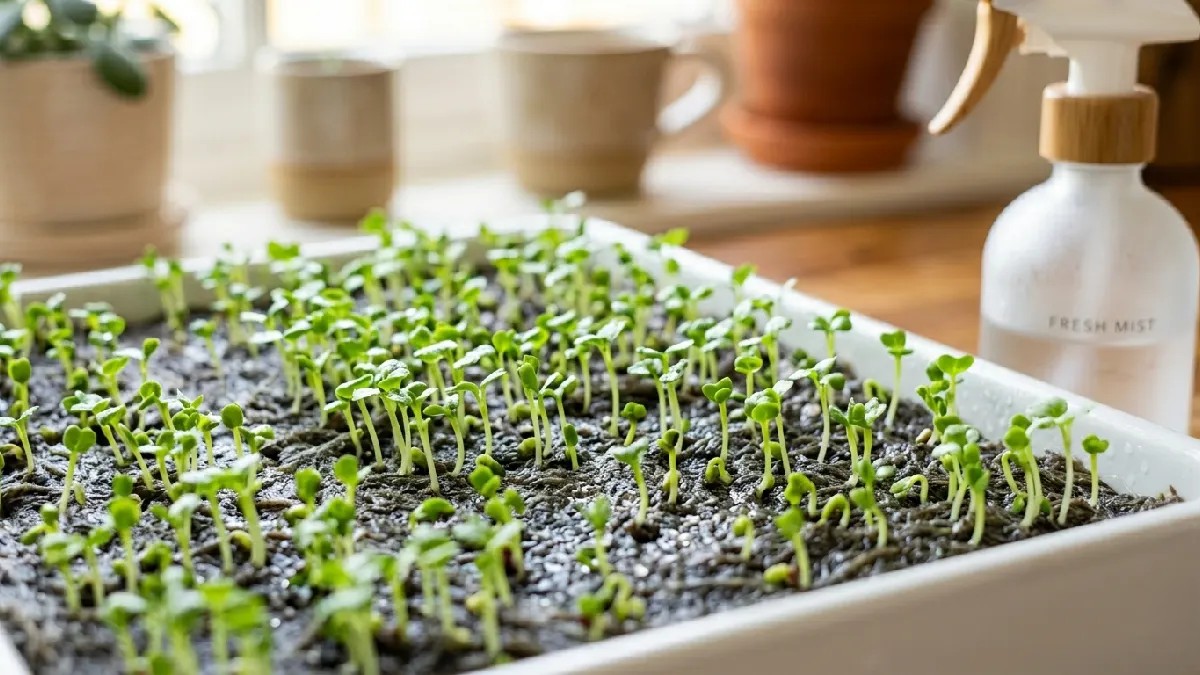 Grow mats cut mold risk, roots grab clean, water cozy not soggy. Tiny shoots peek green fast, trays stay safe, indoor gardening simple and reliable. 