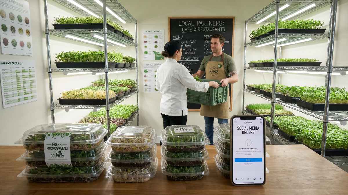 Sell microgreens through local customers, restaurants, and online delivery with good quality packaging and a consistent weekly supply for growth.