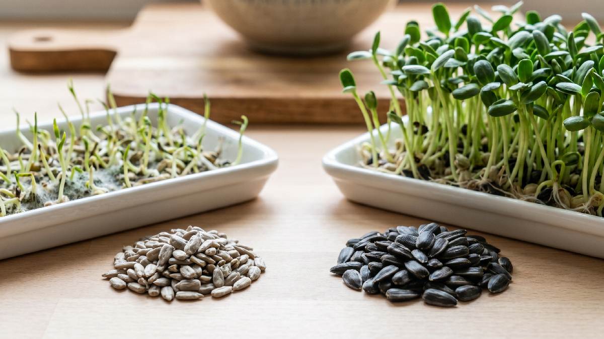 Low quality seeds give uneven patchy growth and disappointment. Always pick fresh solid quality sunflower seeds, difference is clear, every tray becomes easier and more reliable to manage. 