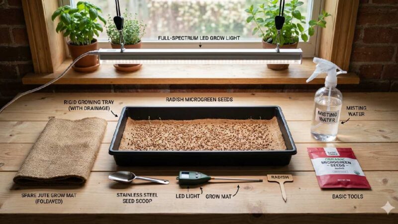 Essential tools for growing hydroponic microgreens
