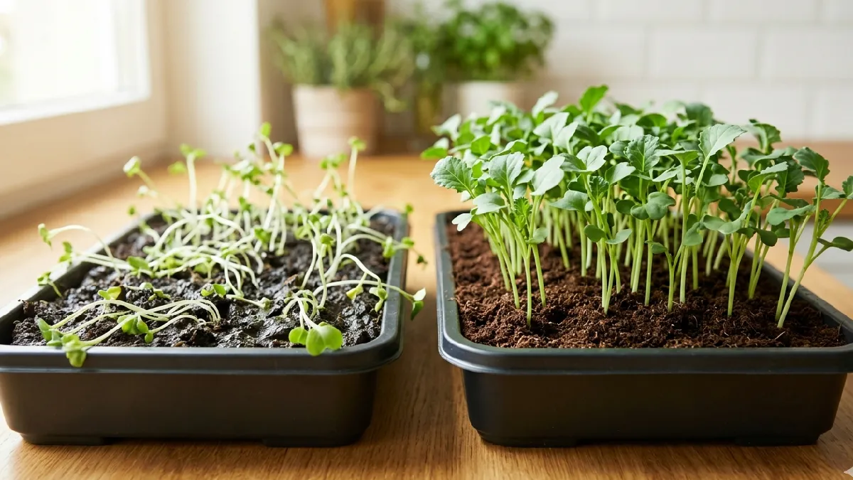 Avoid overwatering, crowded seeds, low light, dirty trays and stagnant air. Mist lightly, check daily, tiny tweaks fix problems, home feels alive with healthy growth. 