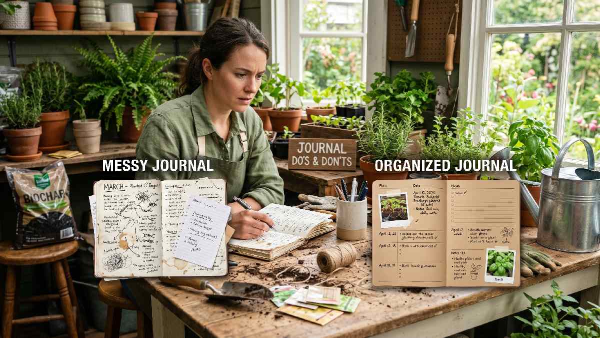 Common gardening journal mistakes like inconsistent notes, missing updates, and too much detail can reduce tracking quality, so keep records simple and regular.