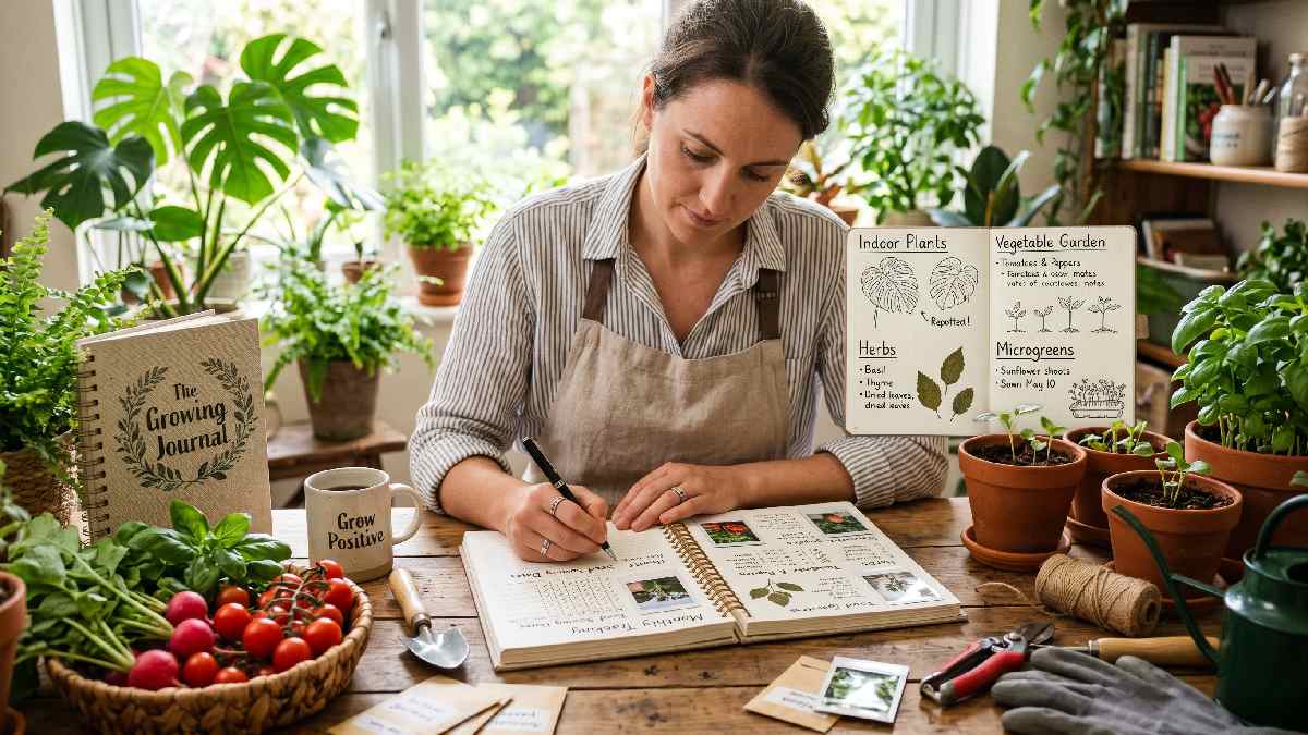 Gardening journal ideas for indoor plants, vegetable gardens, and herbs help track growth, improve care, and organize gardening progress easily.