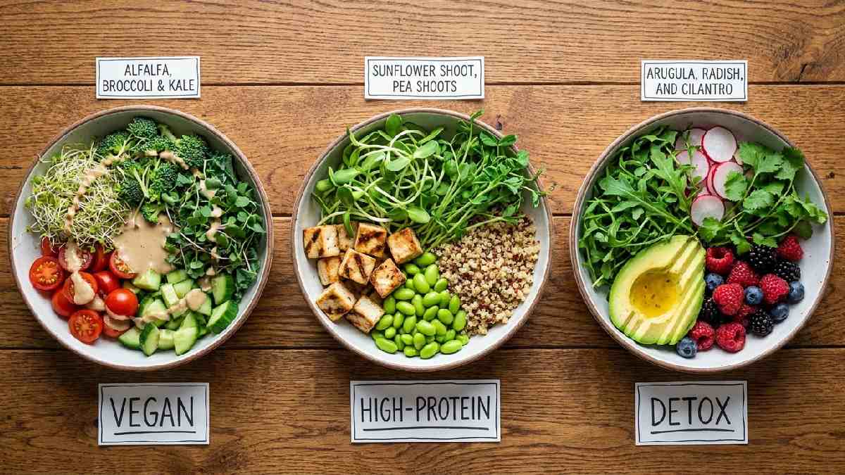“Different variations of microgreen salad.”