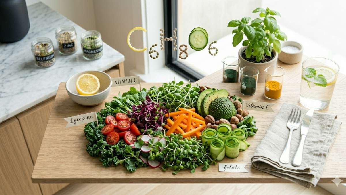 “Vitamin-rich fresh microgreens and vegetables.”
