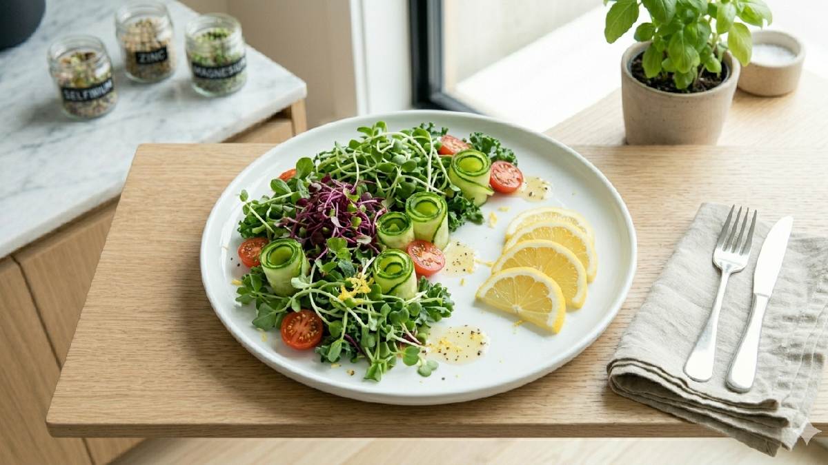 “Low-calorie microgreen salad for weight loss.”
