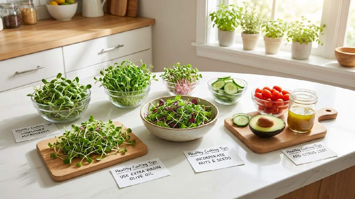 “Tips for making fresh microgreen salad.”