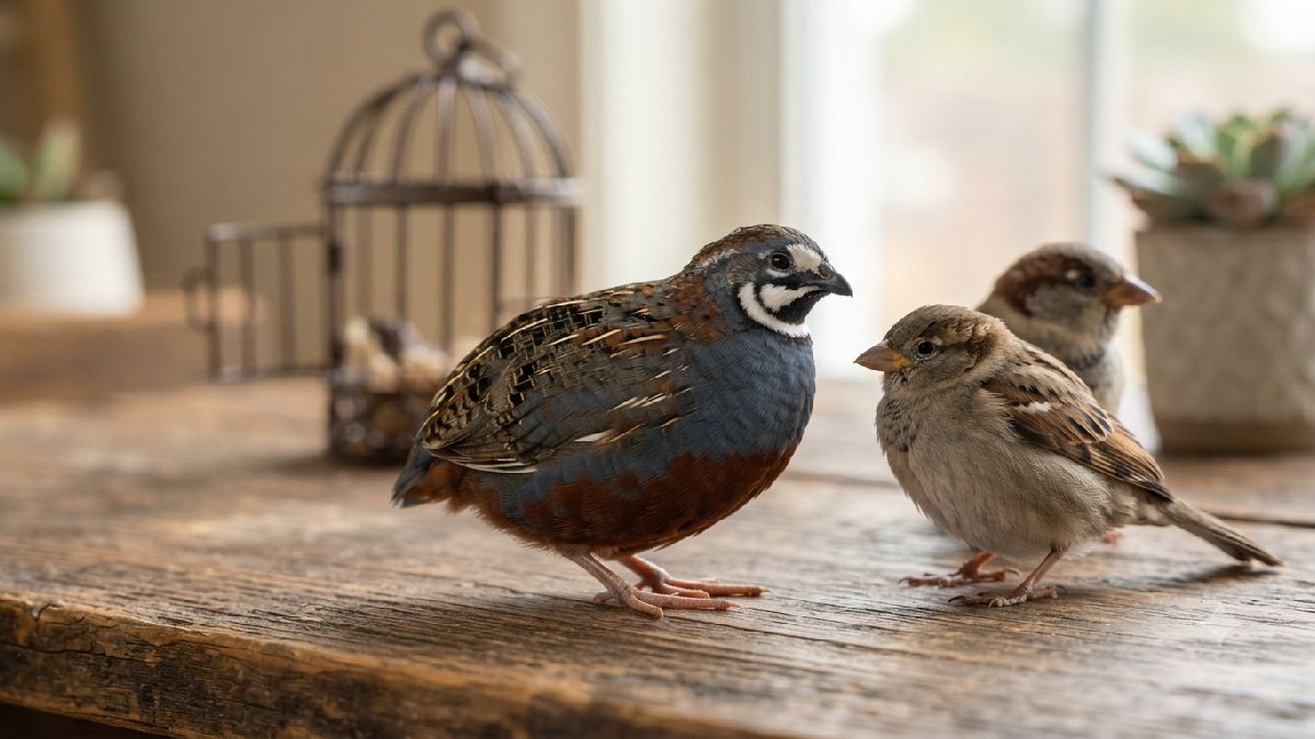 Button quail breed kept as pet or hobby bird
