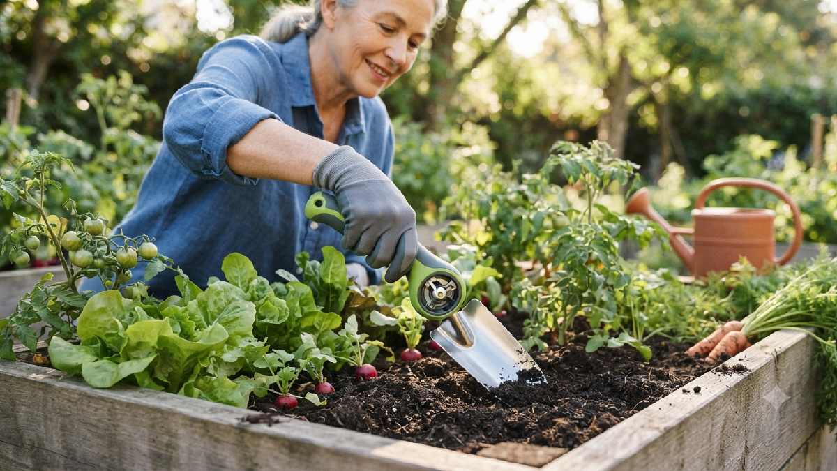 Pistol grip garden trowel