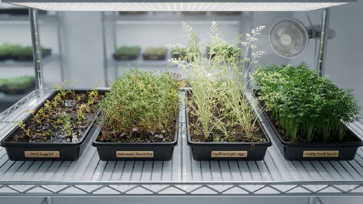 Common mistakes when growing carrot microgreens.