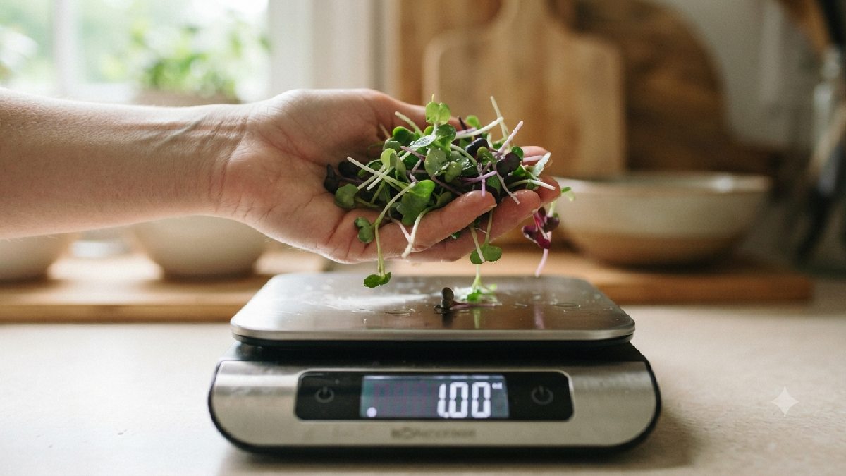 One ounce serving size of microgreens