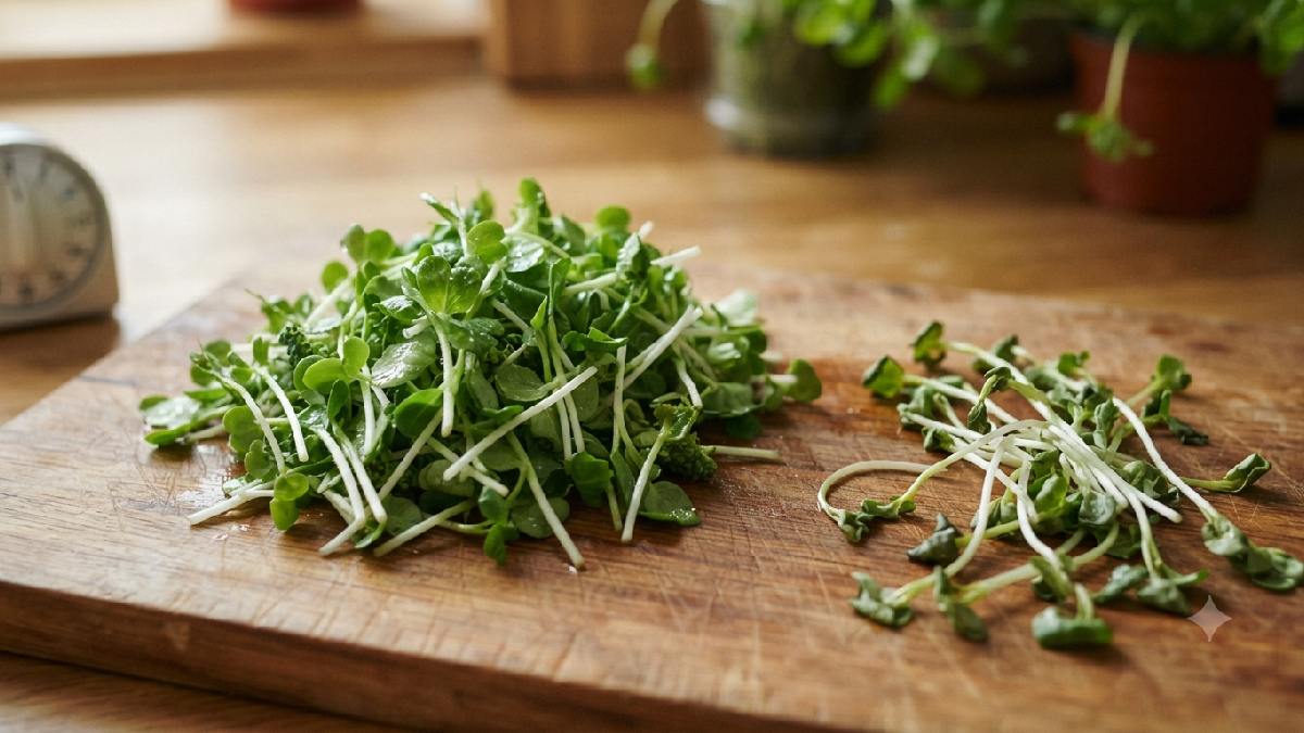 Fresh versus wilted microgreens after harvest