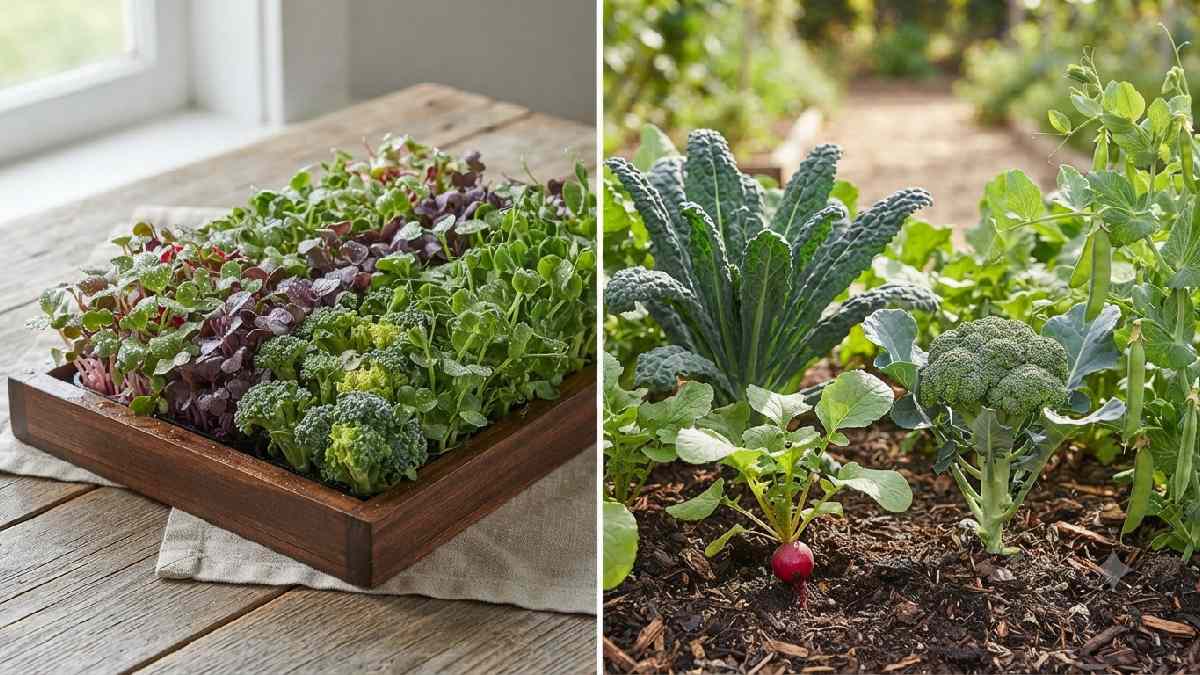 Research comparison of microgreens and vegetables