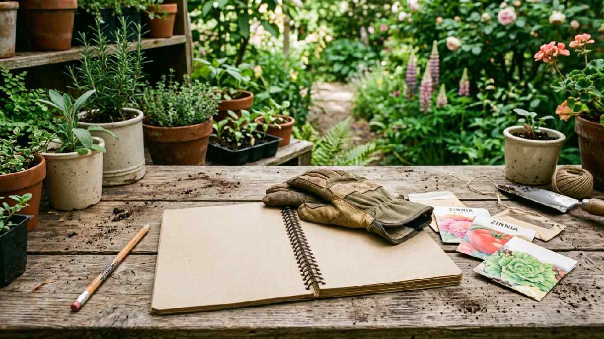 Abandoned gardening notebook