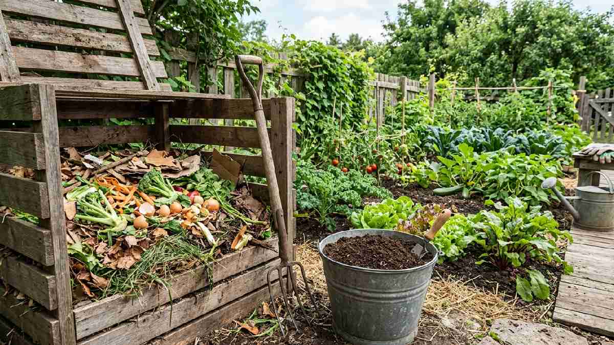 Homemade garden compost