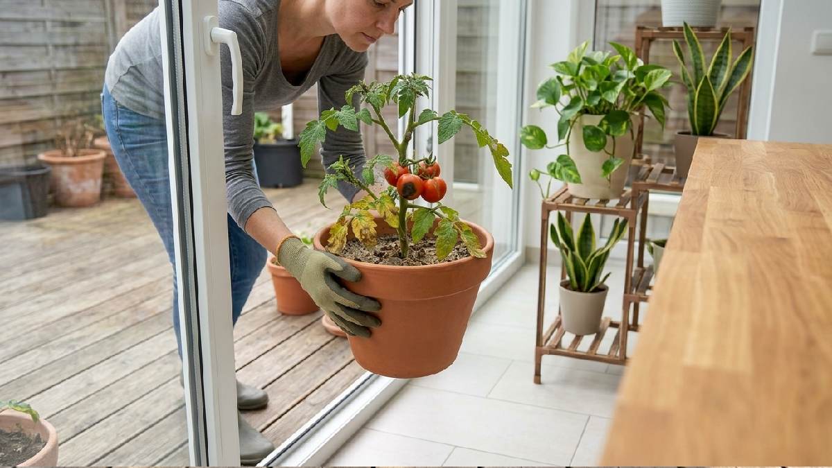 Overwintering container tomatoes