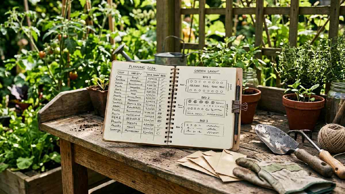 Paper gardening notebook setup