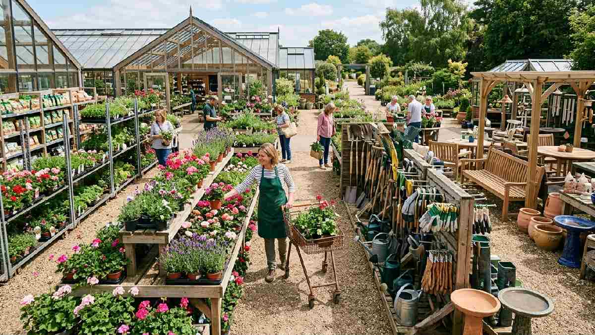 Gardener shopping at a participating garden centre