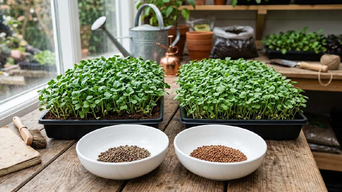Organic and regular microgreen seeds