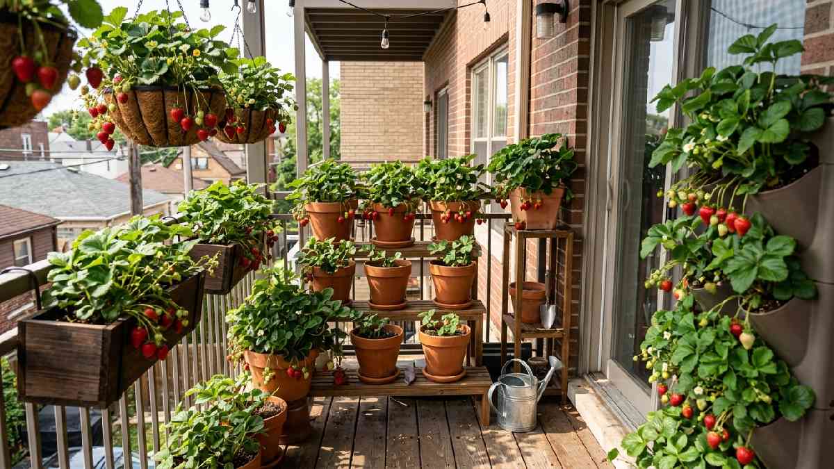Growing strawberries in pots and small spaces
