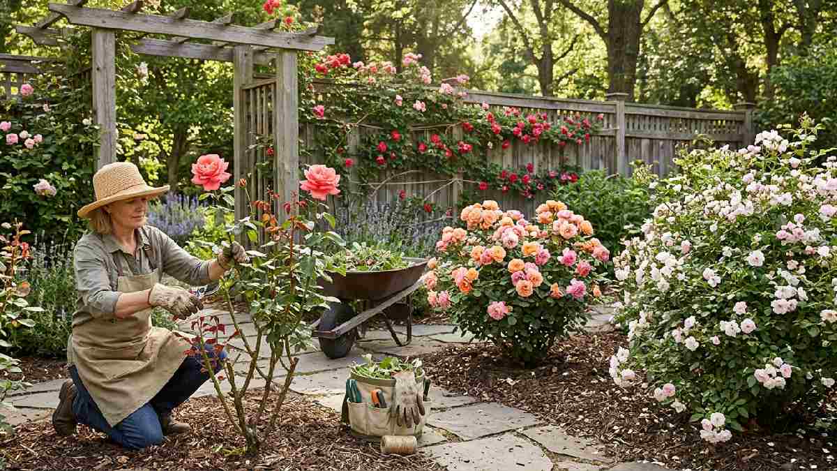 Pruning different types of roses