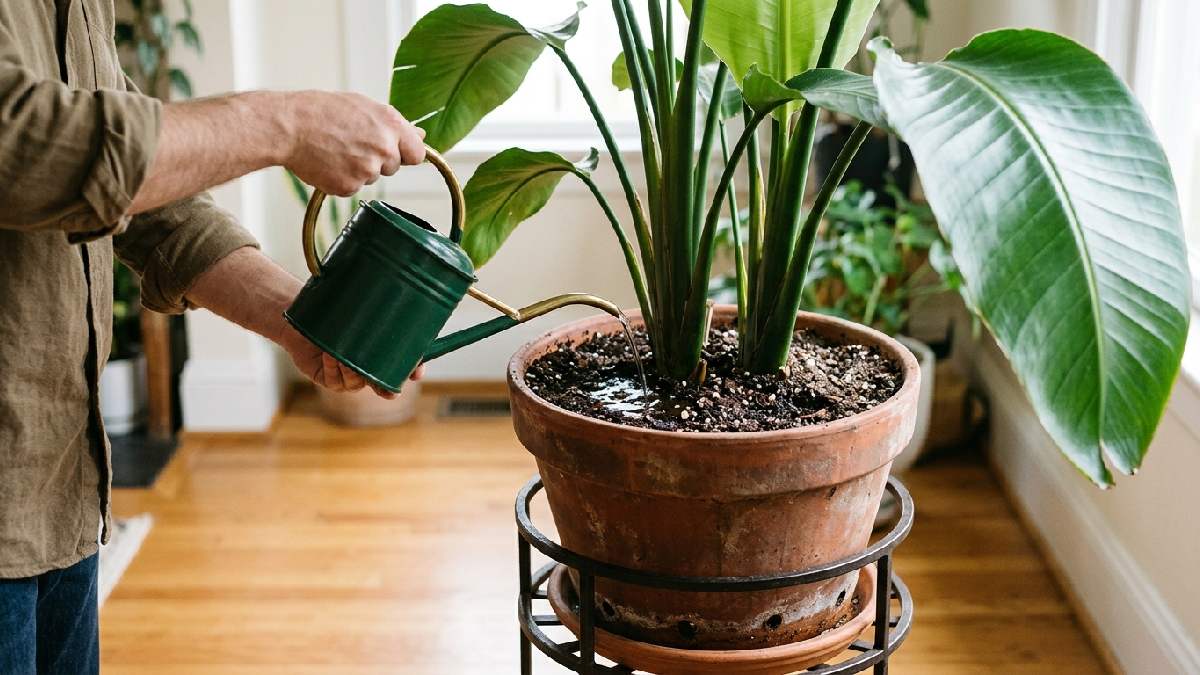 Watering a bird of paradise plant correctly