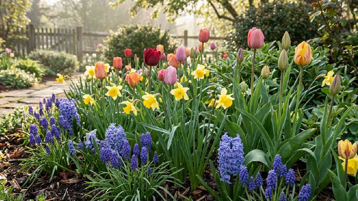 Tulips with other spring bulbs
