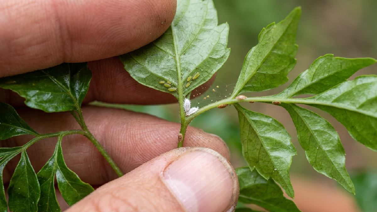 Pests on China Doll plant leaves and stems