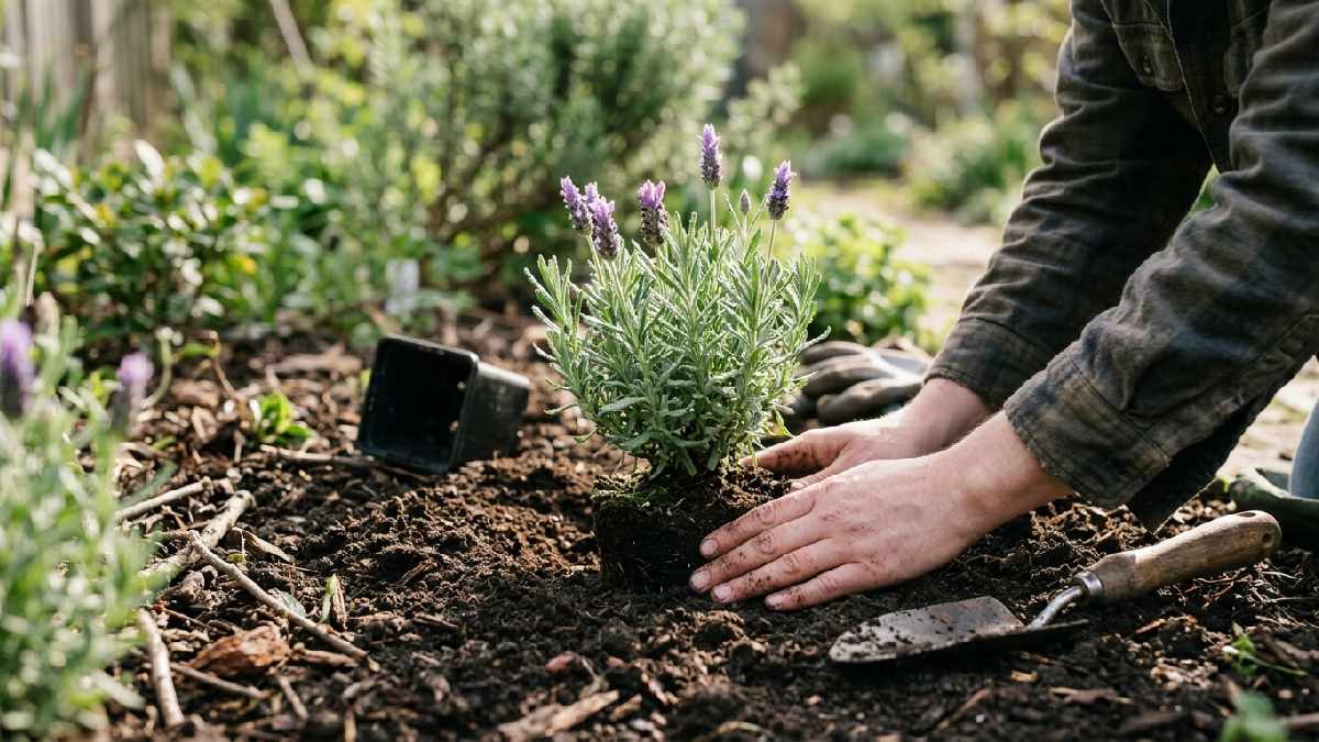 Planting lavender during spring