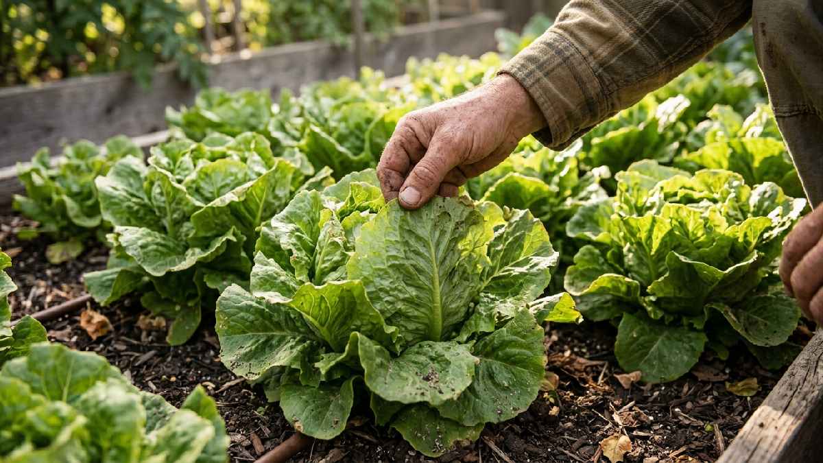 Lettuce plants affected by heat stress